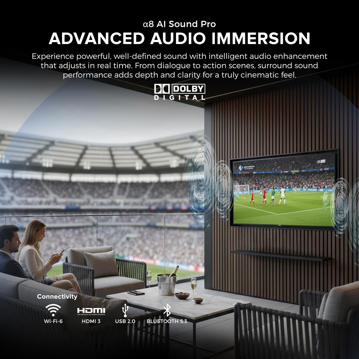 Titan L300-QNED-075 L300 Series 75-in Full Sun w/ Premium TV Cover & Roku Stick 4K QNED Smart Outdoor TV - Advanced Audio Immersion - Detail thumbnail
