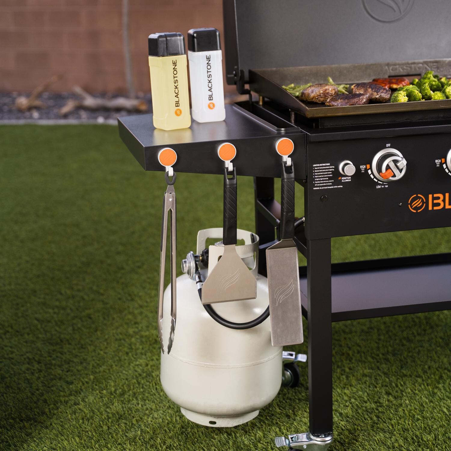 Blackstone - 1899 - Original 36-Inch Griddle Cooking Station W/ Hood - Side Shelf & Propane Tank thumbnail