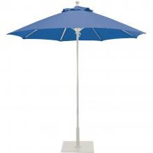 Galtech 7.5 Ft. Octagonal Aluminum Patio Market Umbrella W/ Push Lift - White Frame W/ Sunbrella Canvas Pacific Blue Canopy