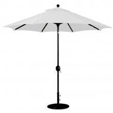 Galtech 9 Ft. Lighted Octagonal Aluminum Patio Market Umbrella W/ Crank Lift And Auto Tilt - Black Frame W/ Sunbrella Canvas Canvas Canopy