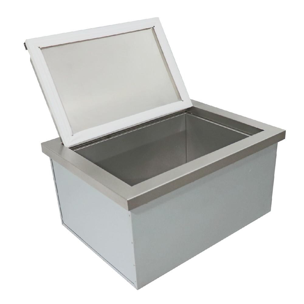 RCS VIC2 Valiant Series 24-Inch Stainless Steel Steel Drop-In Cooler Ice Container w/ Removable Lid - Open
