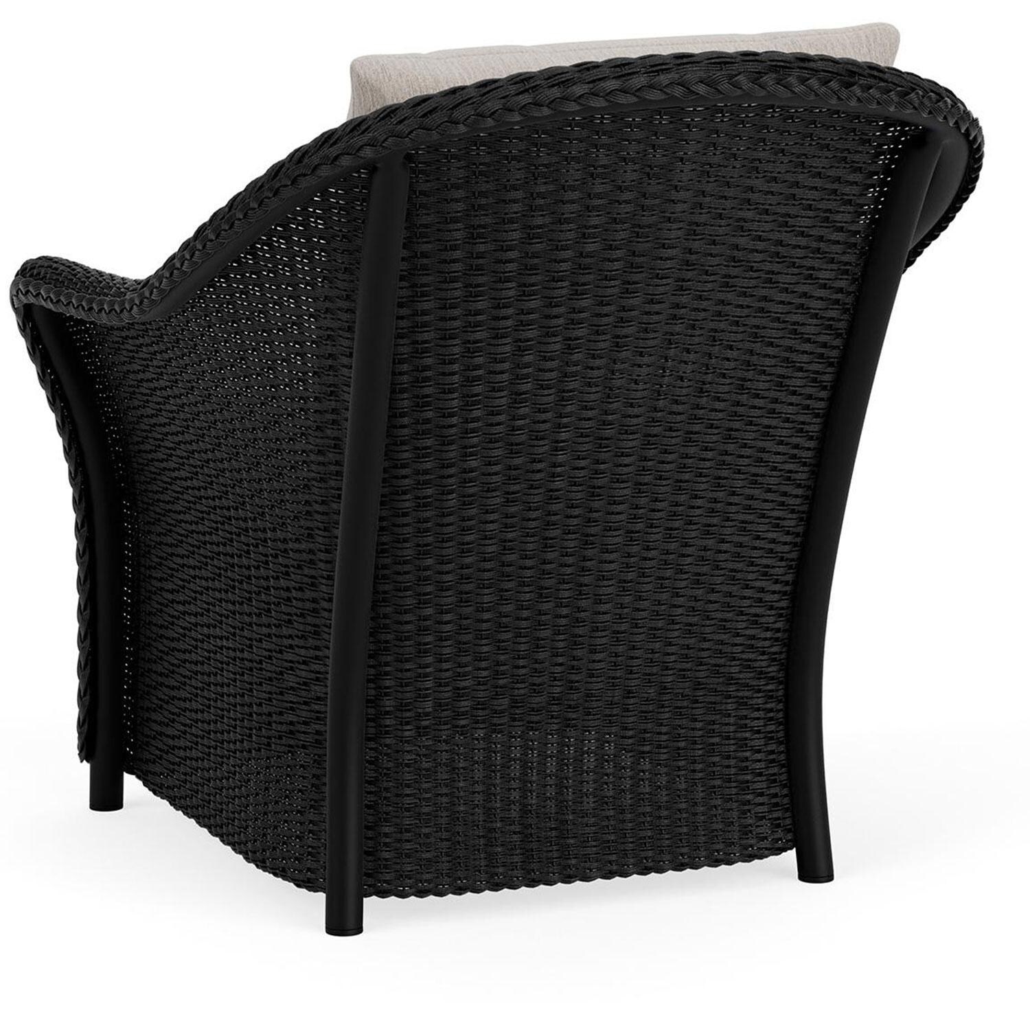 Lloyd Flanders Weekend Retreat Lounge Chair in Ebony Finish W/ Remy Cloud Fabric - Back Left thumbnail