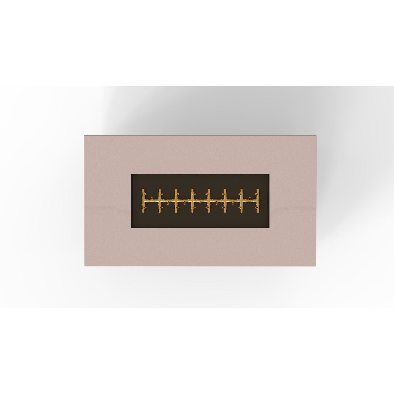 AON 60 x 34 Inch Rectangular Powder Coated Steel Propane Fire Pit Table in Sand Pebble By Warming Trends - Top View - White Background thumbnail