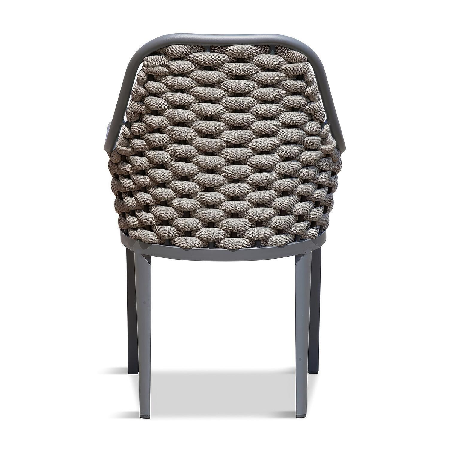 Chloe Bay Aluminum Dining Arm Chair in Slate by Lakeview - Back View - White Background thumbnail