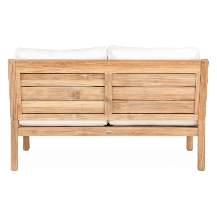 Teak + Table Monday Teak Patio Loveseat in Natural - Back Frame - White Background thumbnail