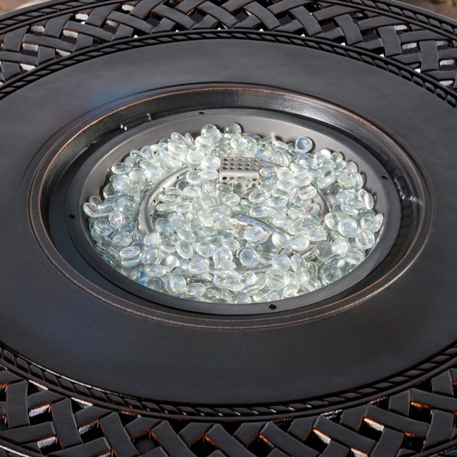 Ultimate Patio 62988 Palm Way 33-Inch Round Aluminum Propane Gas Fire Pit - No Flames thumbnail