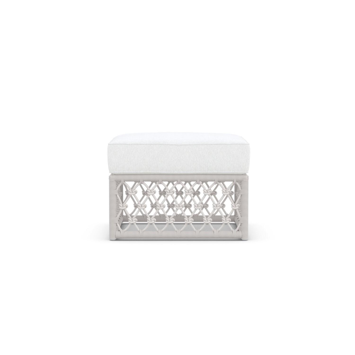 Azzurro Living AME-R06OT-CU Amelia Woven Rope Ottoman in Sand/Cloud - Side - White Background thumbnail