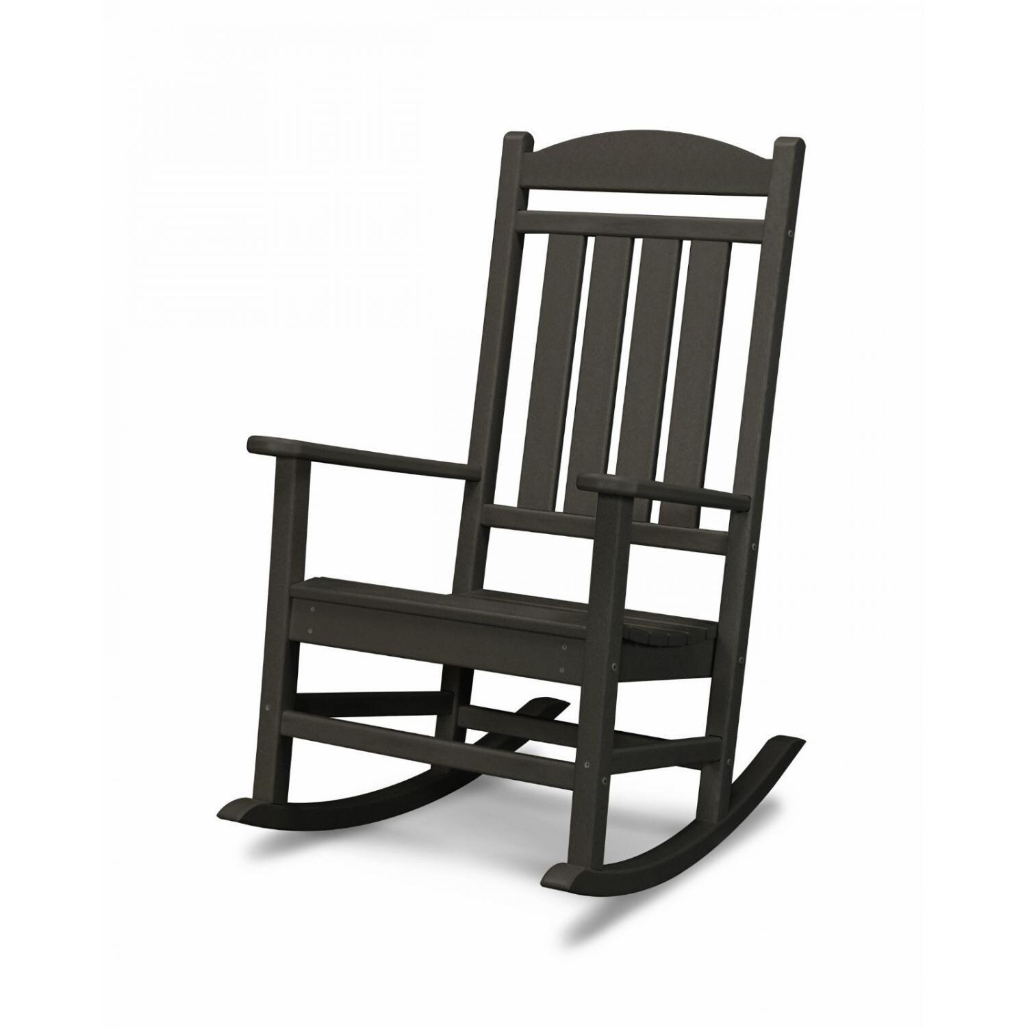 POLYWOOD Black Presidential Rocking Chair - Front View thumbnail