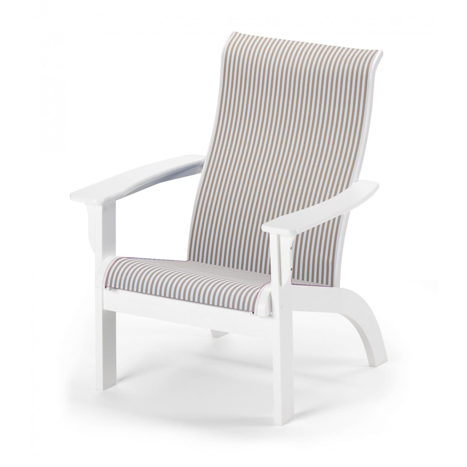 Adirondack MGP Outdoor Lounge Chair With Sling Seating By Telescope Casual - Tan thumbnail