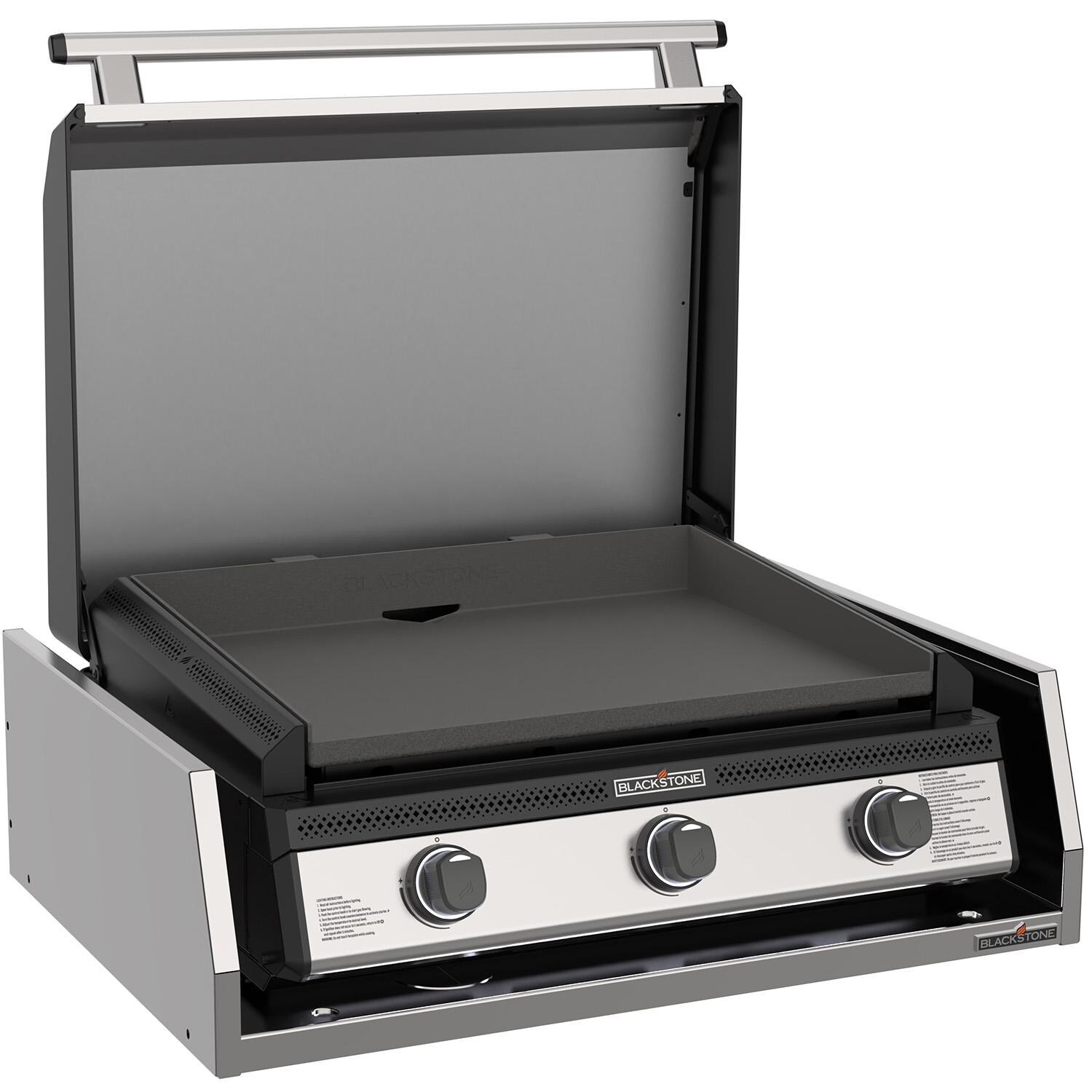 Blackstone 6029 28-Inch Propane Gas Griddle W/Stainless Steel Insulation Jacket - Angled Hood Open thumbnail
