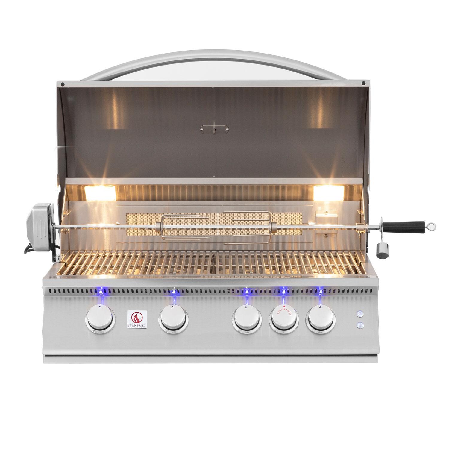 Summerset SZRPRO40 Sizzler Pro 40-in 5 Burner Built-In Natural Gas Grill w/ Rear Infrared Burner - Display - White Background thumbnail