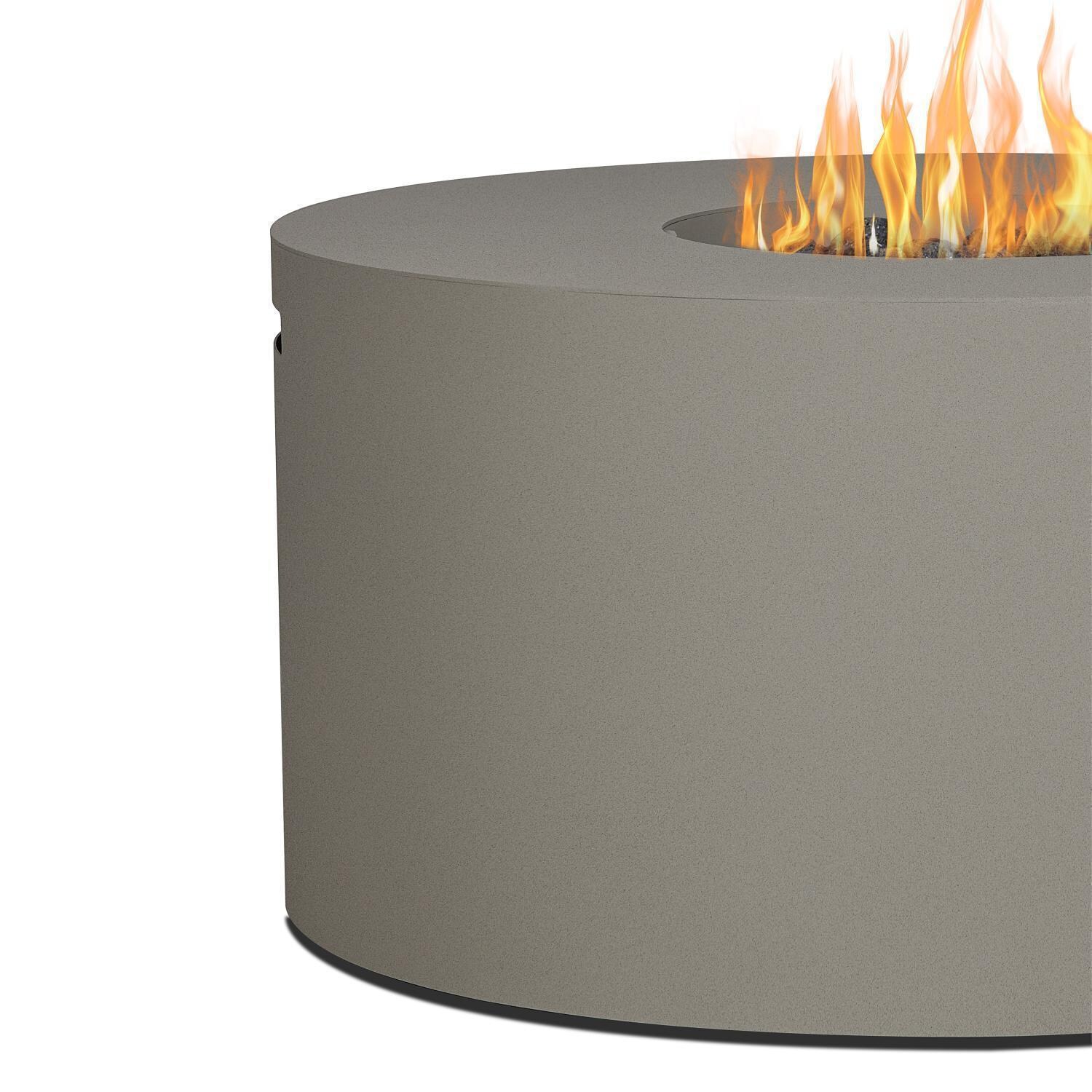 Covewood 4292LP-CGRY 41 Inch Round Aluminum Propane Fire Pit Table in Gray by BBQGuys Signature - Close Up - Detail thumbnail