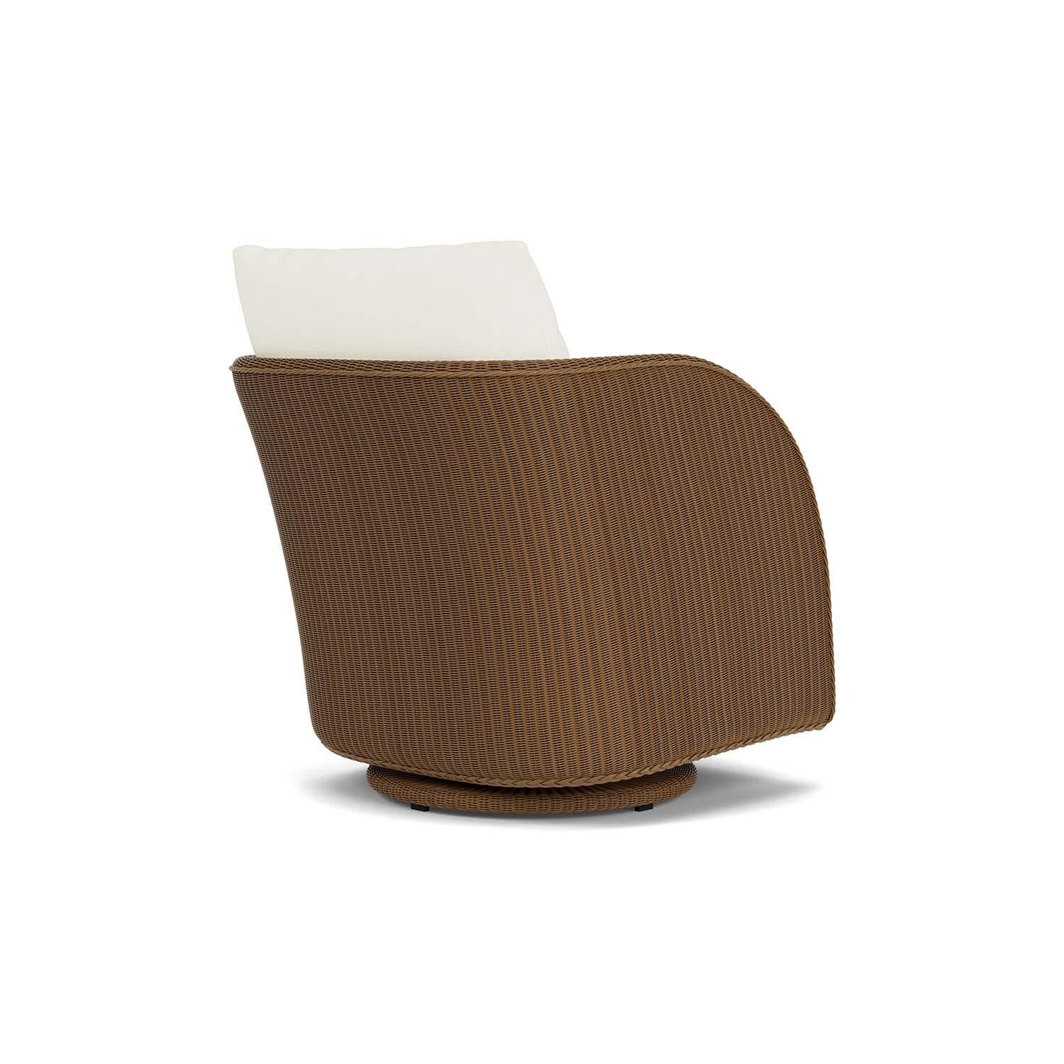 Lloyd Flanders Essence Swivel Glider Lounge Chair W/Sailcloth Salt Fabric - Hickory Finish - Back Right thumbnail