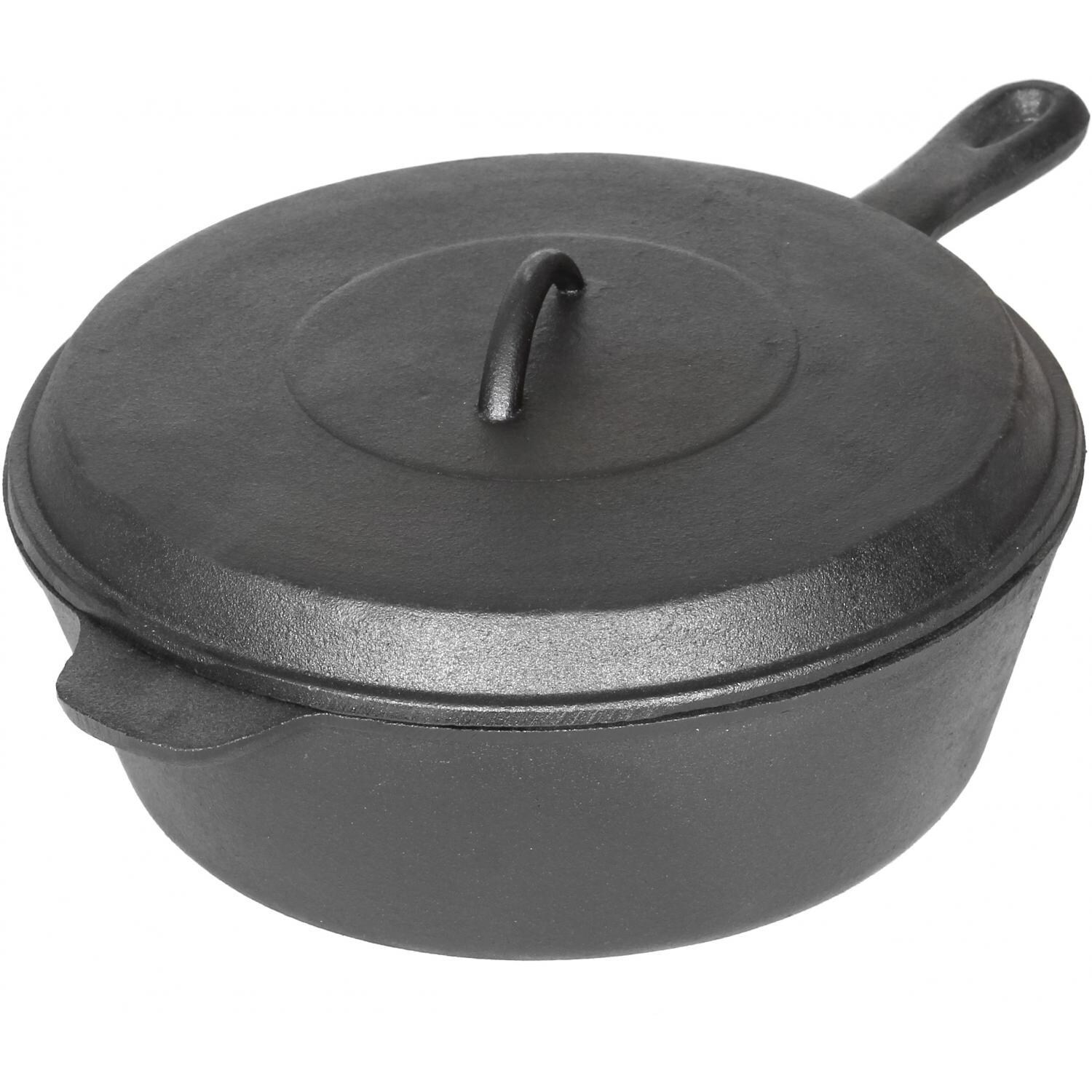Cajun Cookware 4-Quart Seasoned Cast Iron Chicken Fryer With Basket - GL10495CS thumbnail