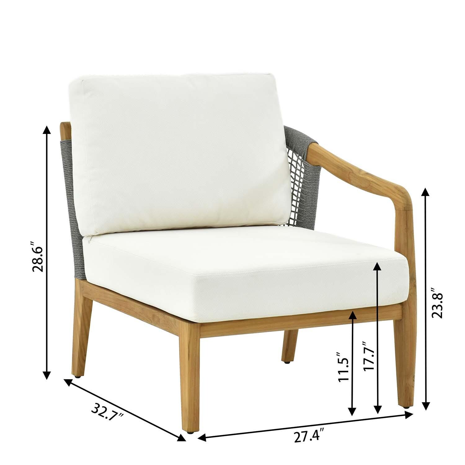 Ridgeview 8 Pc Set Teak Seating Set By Lakeview Outdoor Designs - Left Arm Chair - Dimensional thumbnail
