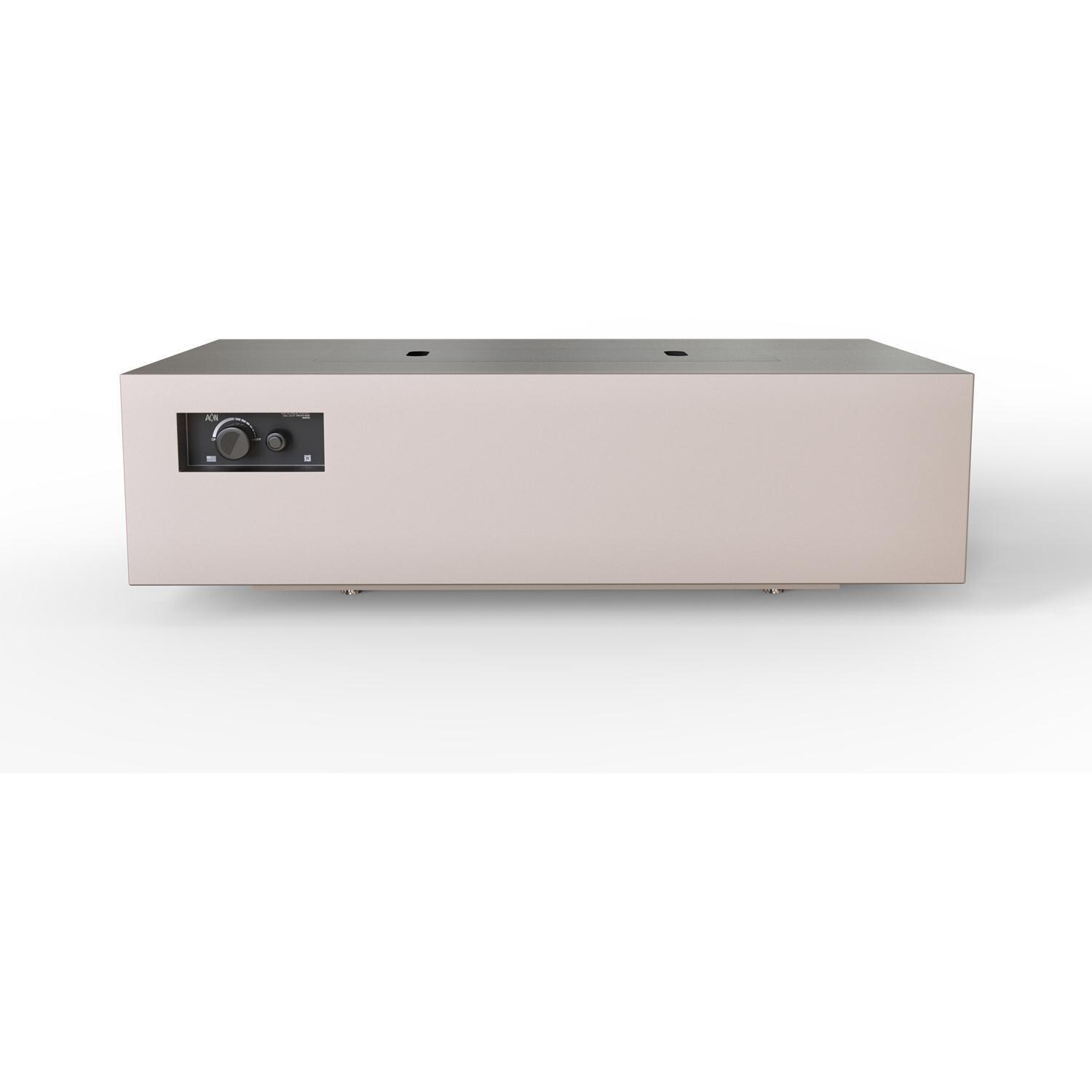 AON 60 x 34 Inch Rectangular Powder Coated Steel Propane Fire Pit Table in Sand Pebble By Warming Trends - Side View - White Background thumbnail