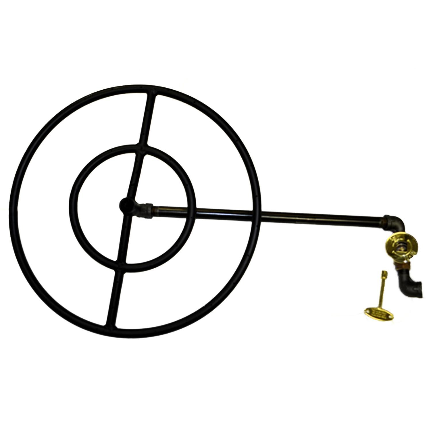 HPC 30-Inch Natural Gas Fire Pit Kit With Round Black ...