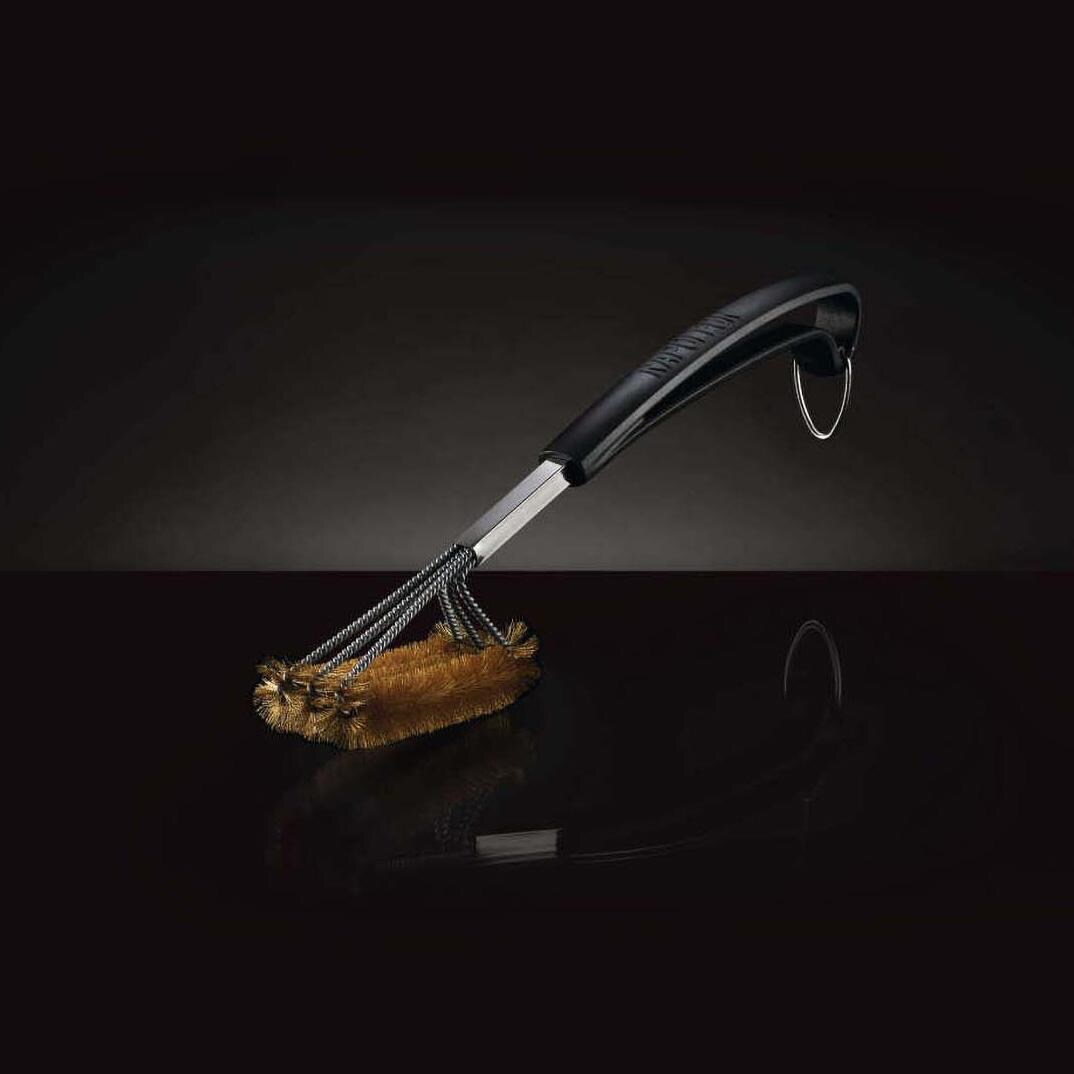 Napoleon 62062 Triple-Row Grill Brush with Brass Bristles - Angled - White Background thumbnail