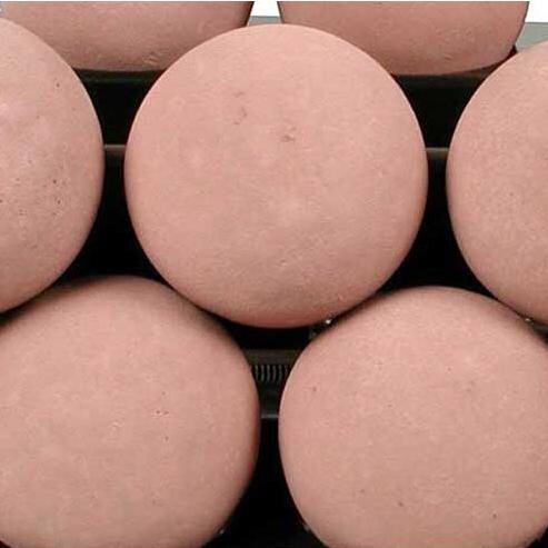 Rasmussen 20-Inch Adobe Red ALTERNA FireBall Set With Vent-Free Black Chassis Burner - Close-Up Of FireBalls thumbnail