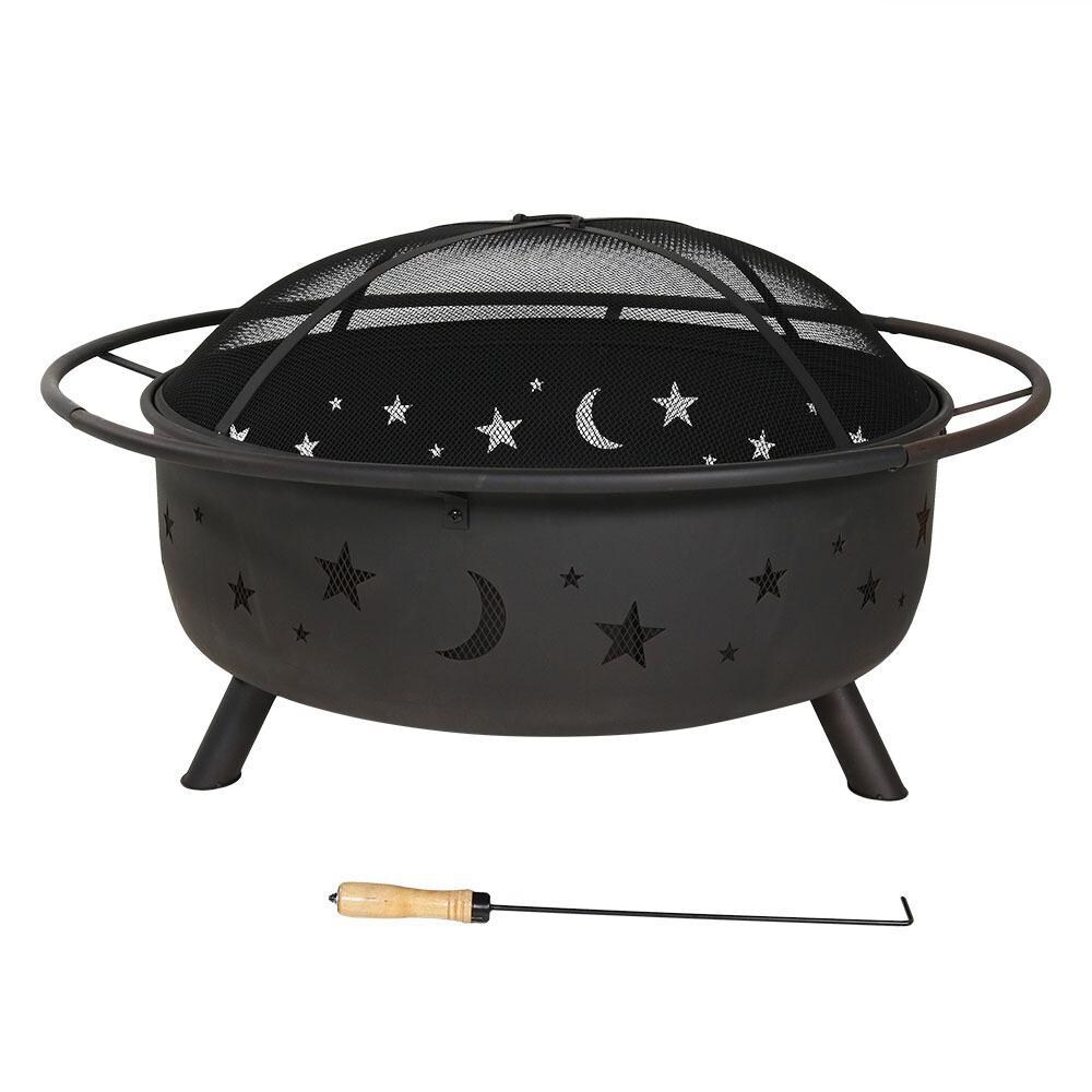 Ultimate Patio 42-Inch Steel Cosmic Wood Burning Fire Pit - Front View thumbnail