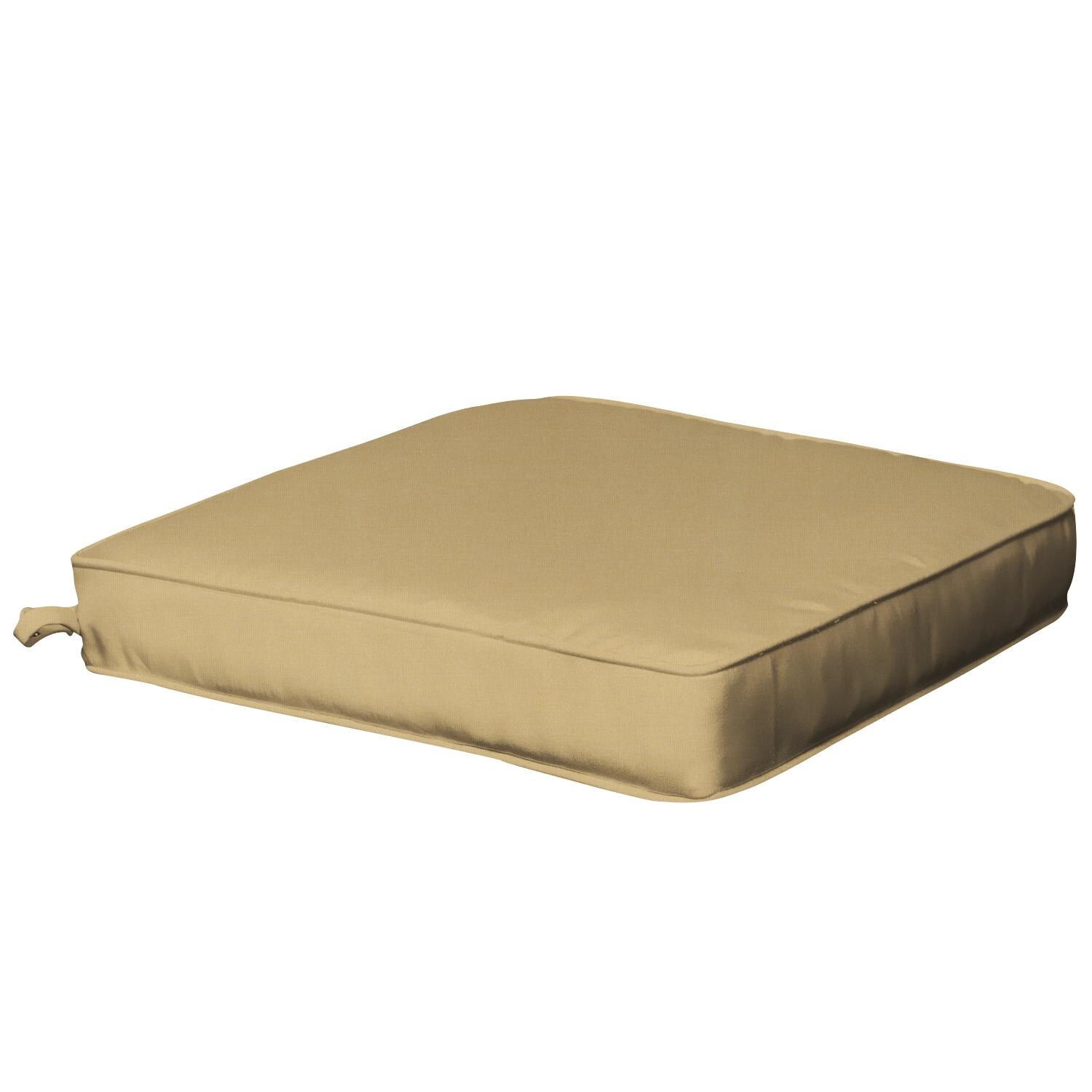 Sunbrella Canvas Wheat Small Outdoor Replacement Seat Cushion W/ Piping By UltimatePatio.com thumbnail