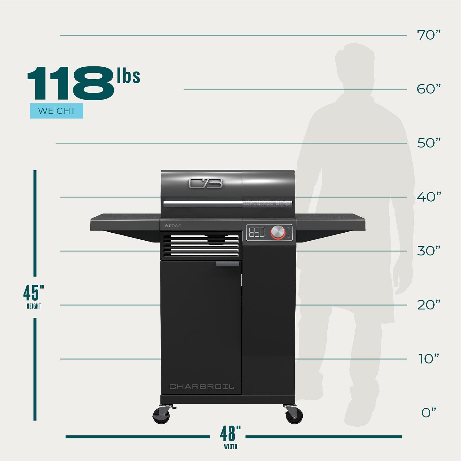 Charbroil 24652144 Edge Electric Grill - Black - Dimensional thumbnail