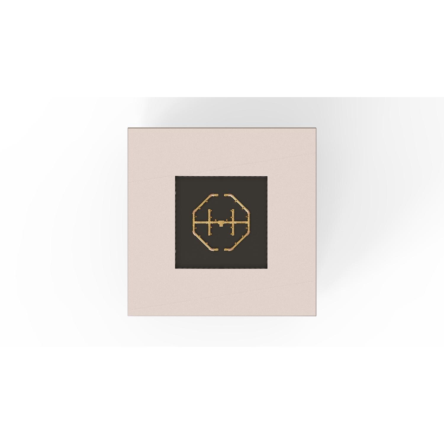 AON 56 Inch Square Powder Coated Steel Propane Fire Pit Table in Sand Pebble By Warming Trends - Top View - White Background thumbnail