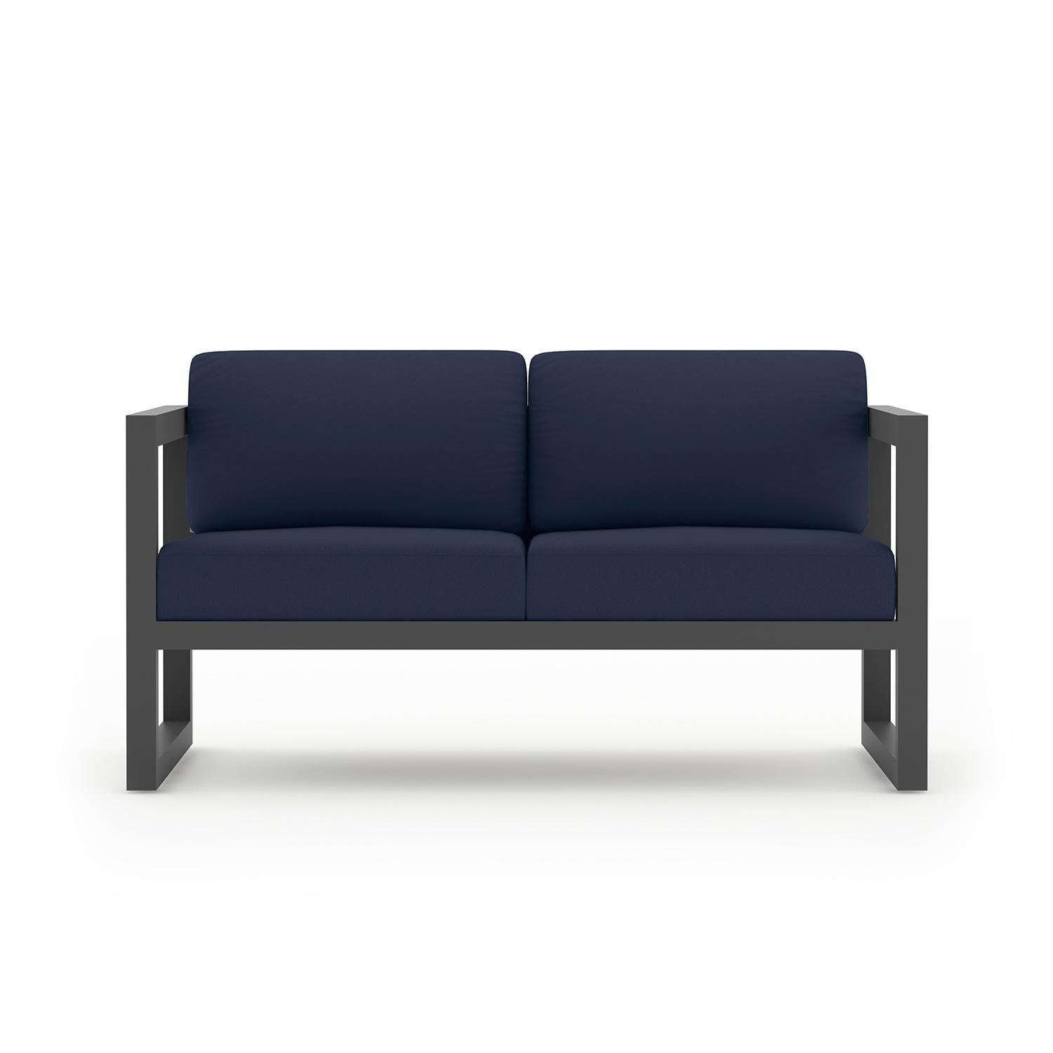 Lakeview Outdoor Designs Misty Cove 2 Person Aluminum Loveseat in Slate/Spectrum Indigo by - MSTYCV-SL-LS-IN