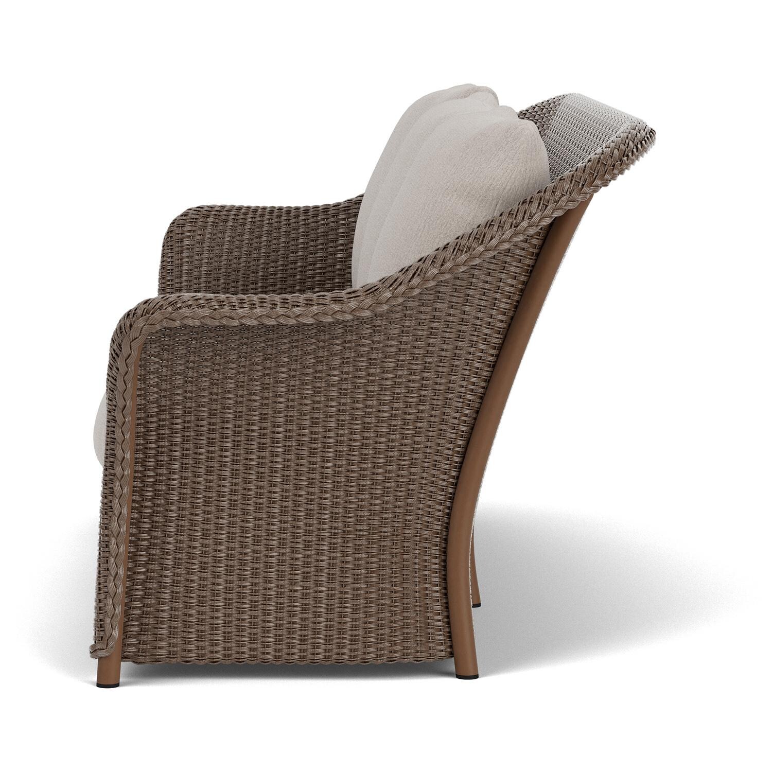 Lloyd Flanders Weekend Retreat Sofa in Bark Finish W/ Remy Cloud Fabric - Side thumbnail