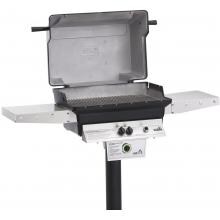 PGS T-Series T40 Commercial Cast Aluminum Propane Gas Grill With Timer On In-Ground Post