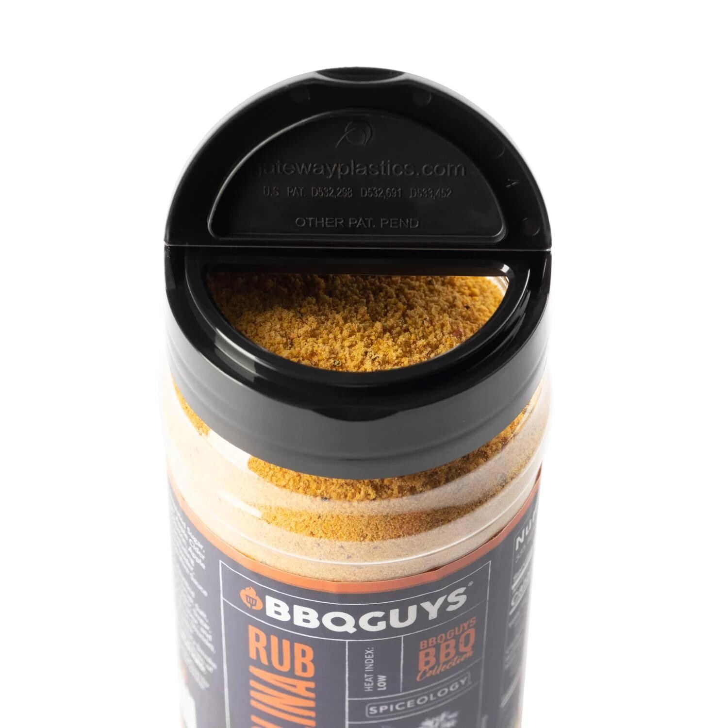 BBQGuys Signature x Spiceology BBQ-RB-CA-16 Caroline Rub - 13 Oz. - Flip Top With Large Holes thumbnail