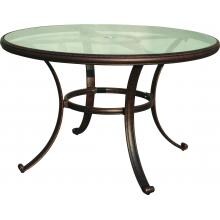 Darlee Classic 48-Inch Cast Aluminum Patio Dining Table With Glass Top