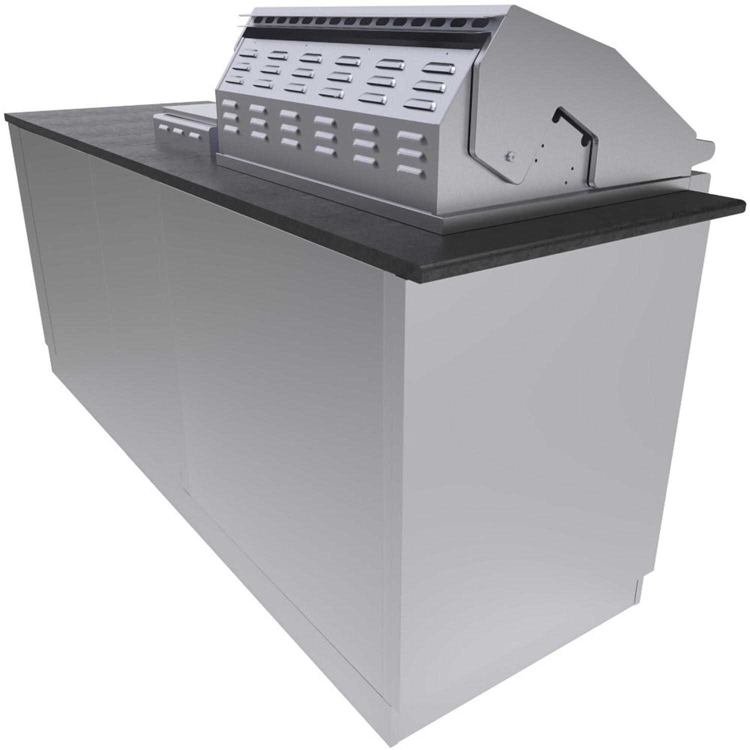 Sunstone Grills SCPTANGO-LP TANGO 7 Ft Outdoor Grilling Station Package in Propane - Back Angle - White Background thumbnail