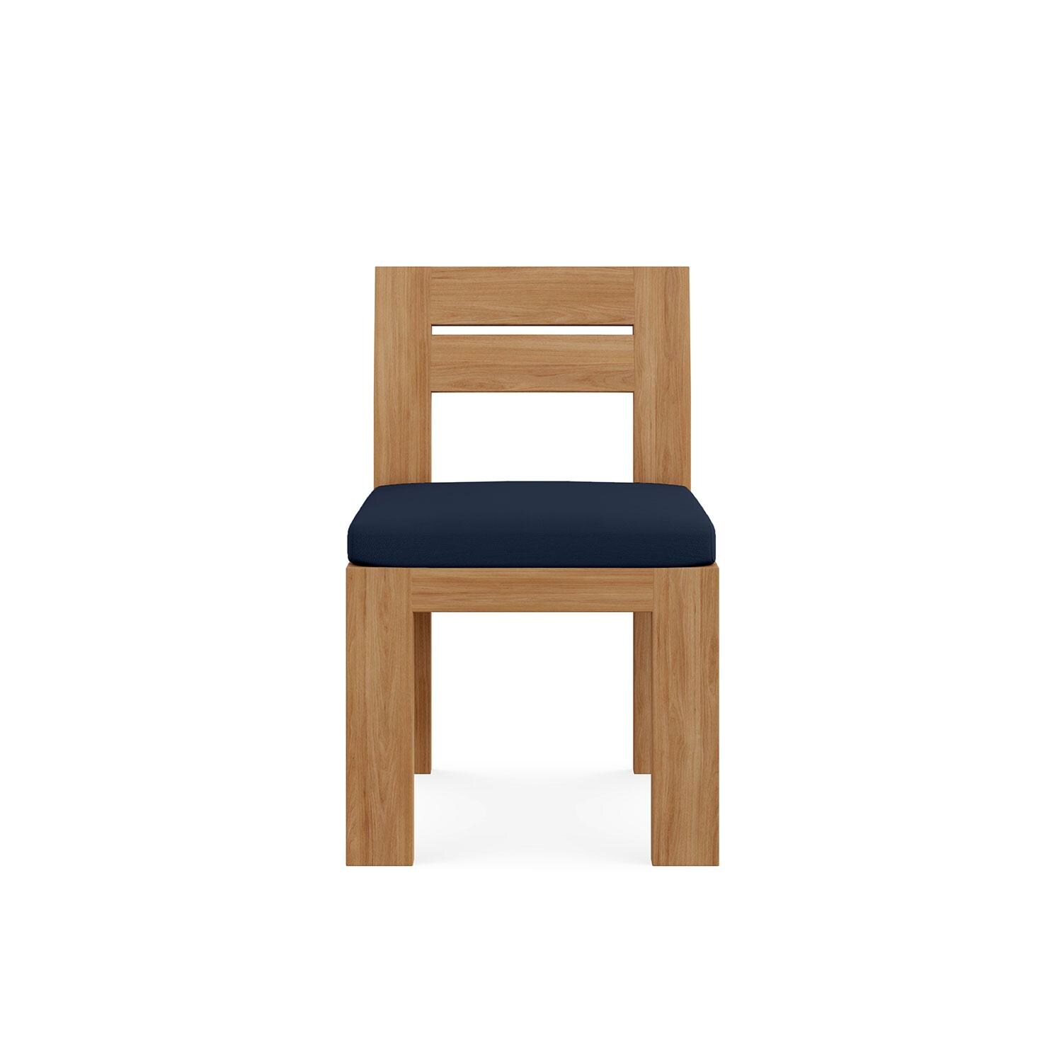Bellawood Teak Dining Side Chair in Indigo by Lakeview Outdoor Designs - White Background thumbnail