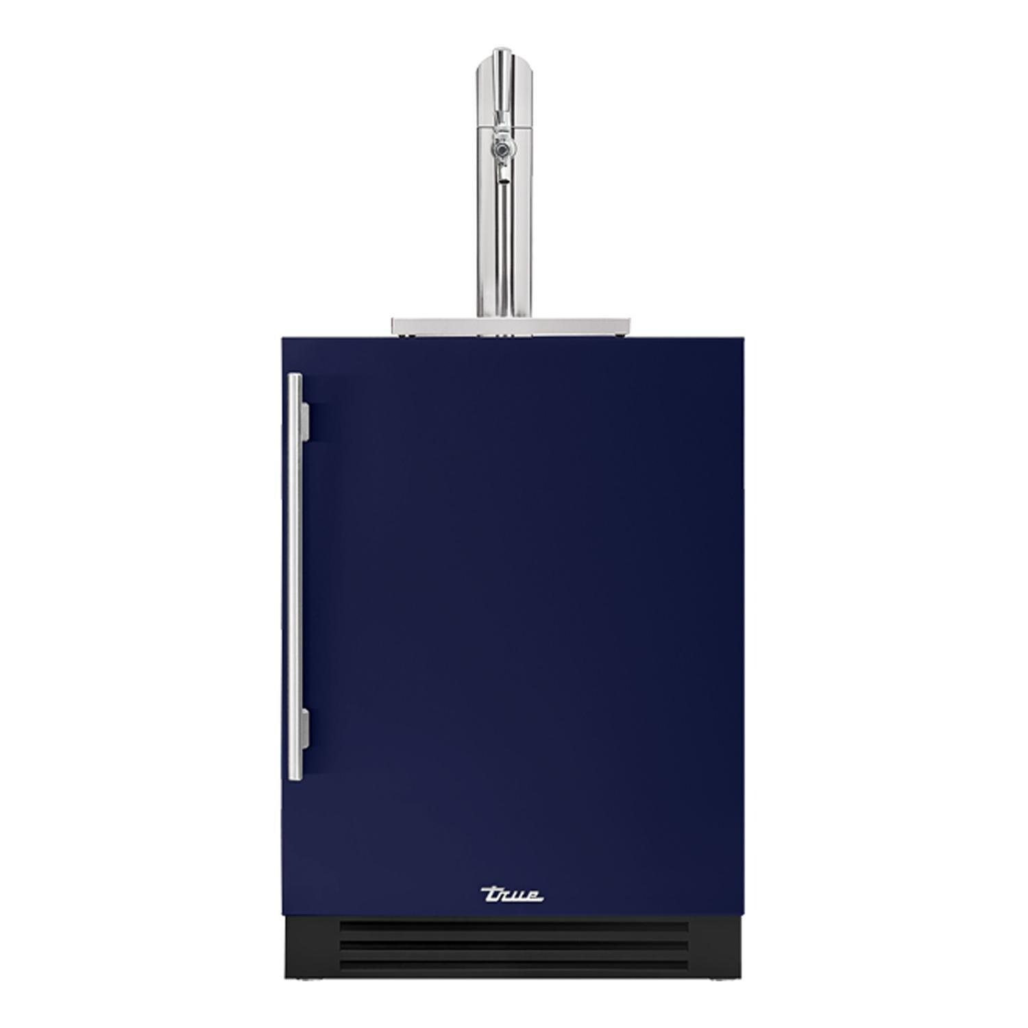 True 24 Inch Right Hinge Outdoor Single Tap Beverage Dispenser - Cobalt w/ Stainless Handle - TUR-24BD-R-OP-C~DSK-078-H04