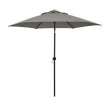 Astella 9 Ft. Aluminum Push Tilt Patio Umbrella W/ Crank Lift - Black Frame / Polyester Taupe Canopy