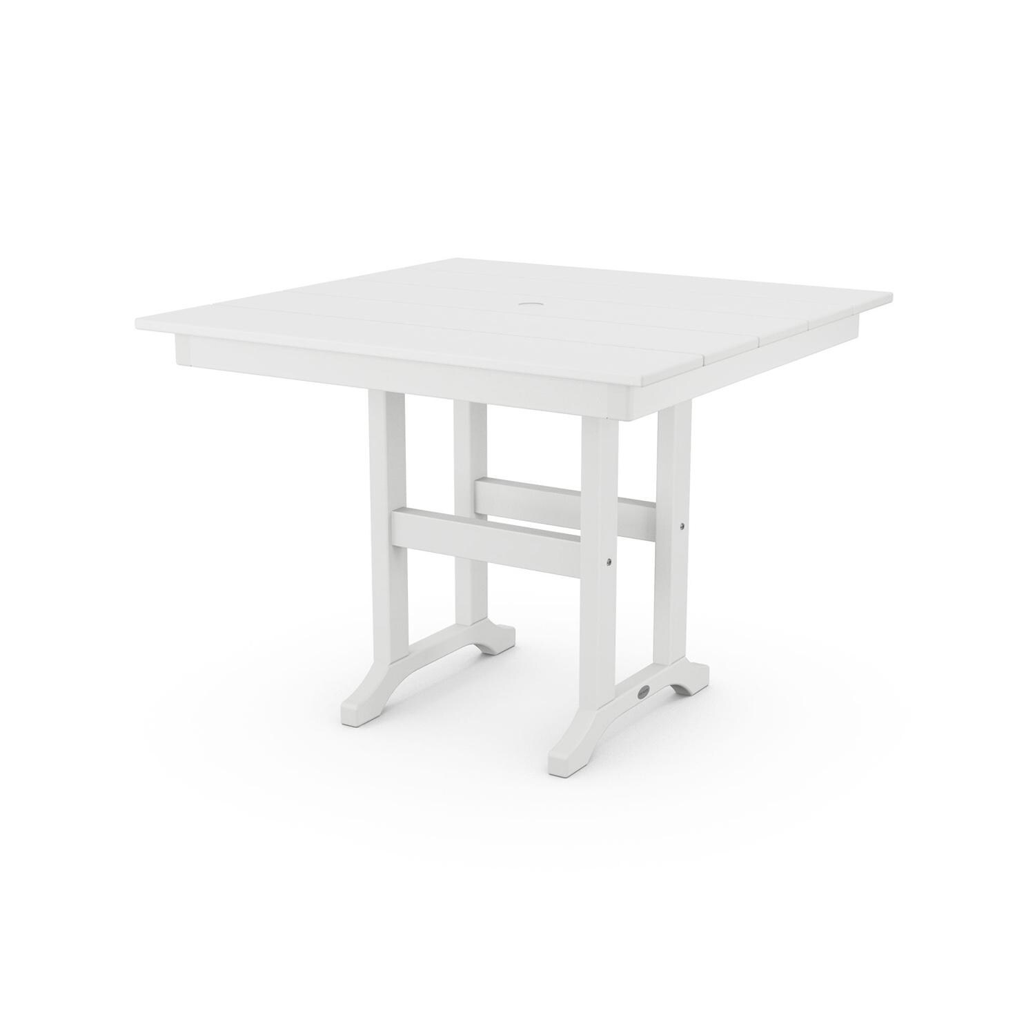 POLYWOOD 37-Inch Farmhouse Dining Table - White