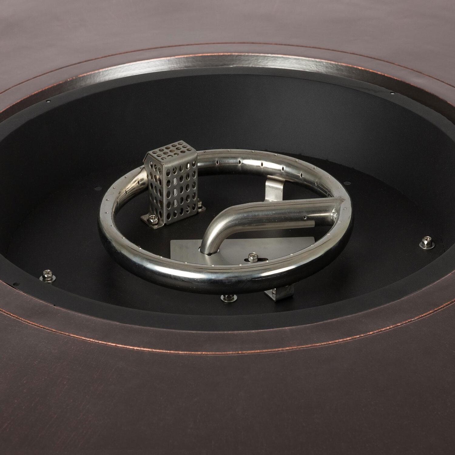 Ultimate Patio Magnolia Way 50,000 BTU Propane Round Fire Pit Table - Woven Cast Aluminum - Burner - Detail thumbnail