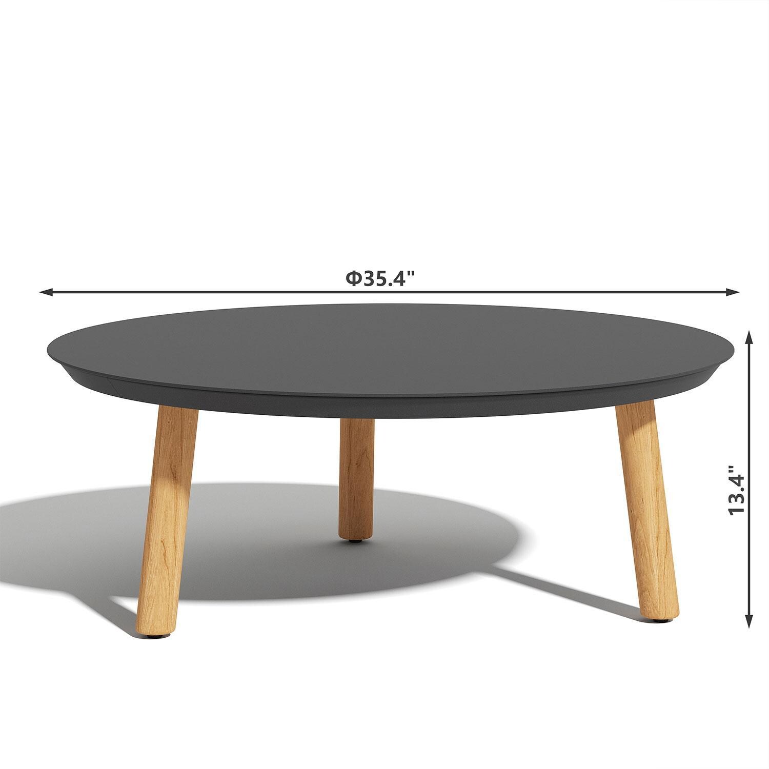 Madison Bay 13 Inch Teak Outdoor Coffee Table by Lakeview Outdoor Designs - Dimensions - Dimensional thumbnail