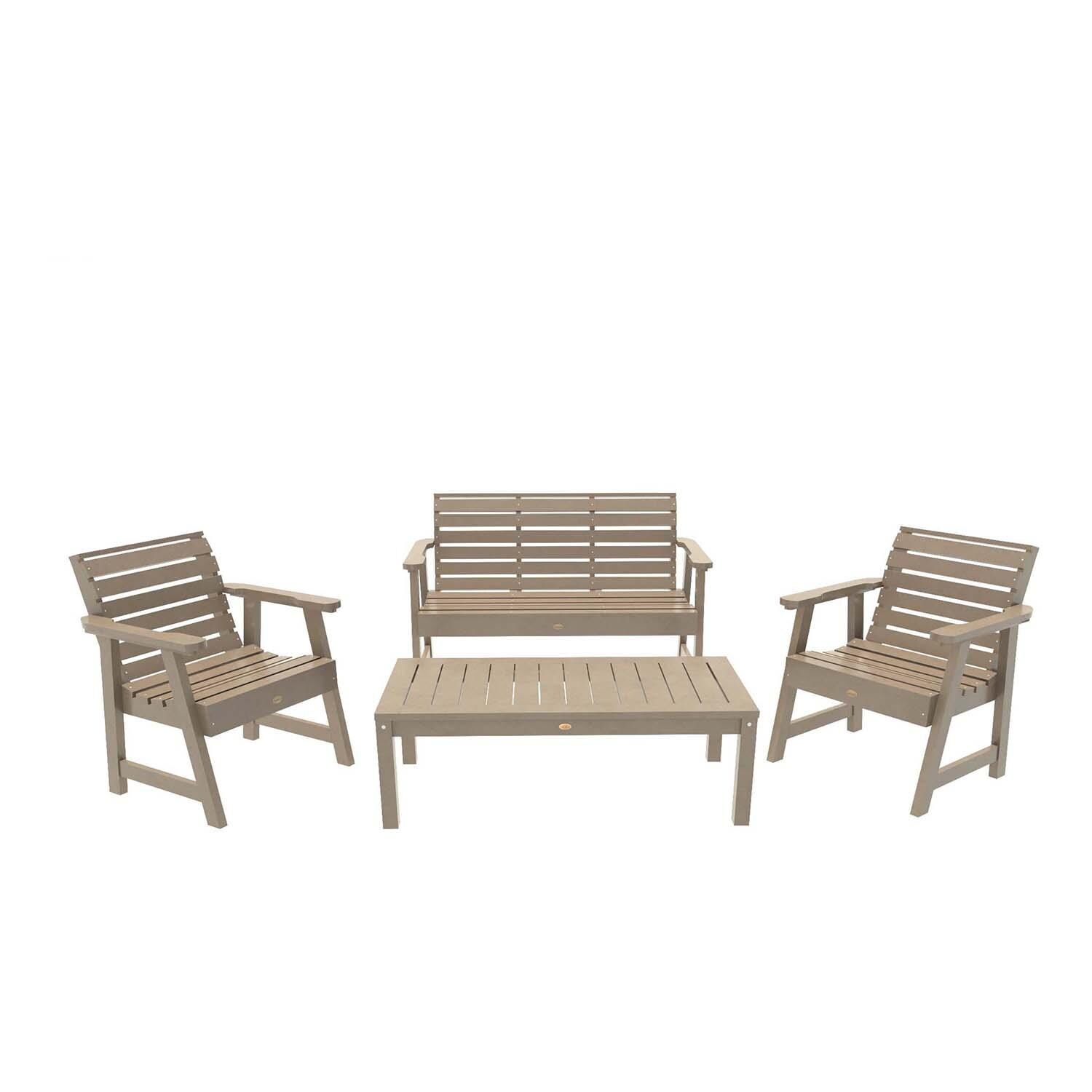 Elm Pointe 4 Pc Set Polyresin Seating Set in Woodland Brown By Lakeview Outdoor Designs - White Background thumbnail