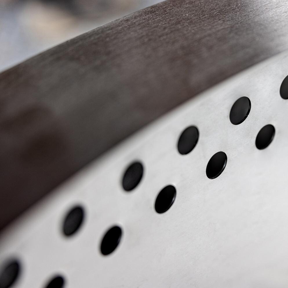 Breeo BR-XL42PP-LD X Series 42 Inch Round Corten Steel Fire Pit Lid - Inside Up Close - Detail thumbnail