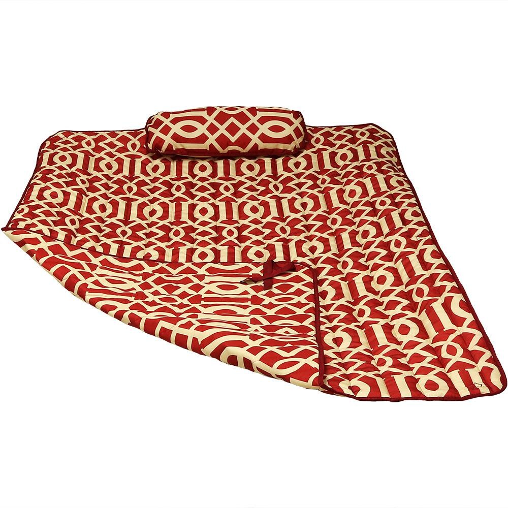 Sunnydaze Decor Quilted Hammock Pad & Pillow Set - Royal Red image