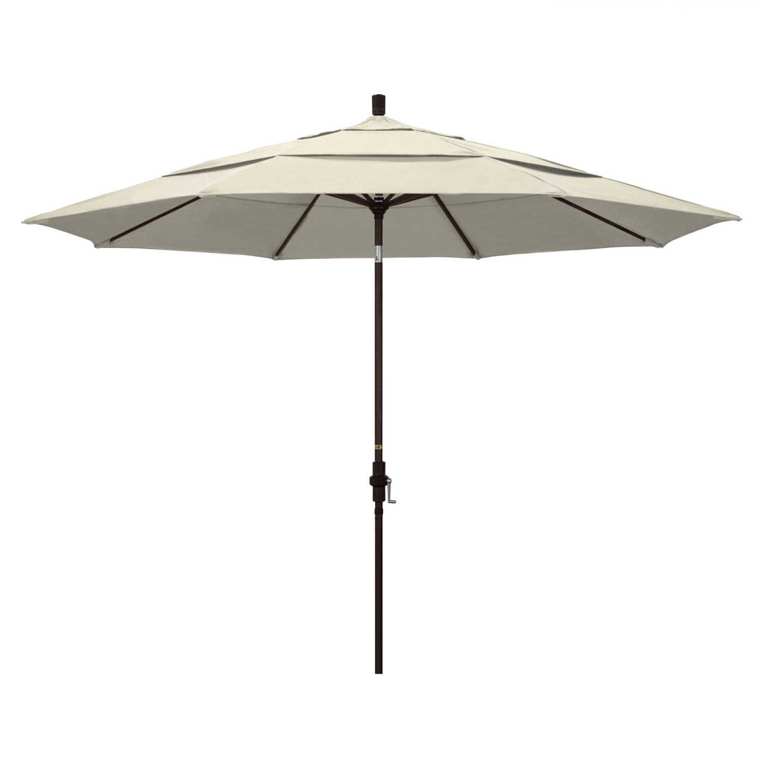 California Umbrella 11 Ft Octagonal Aluminum Collar Tilt Patio Umbrella W/ Crank Lift & Aluminum Ribs - Bronze Frame / Olefin Antique Beige Canopy thumbnail