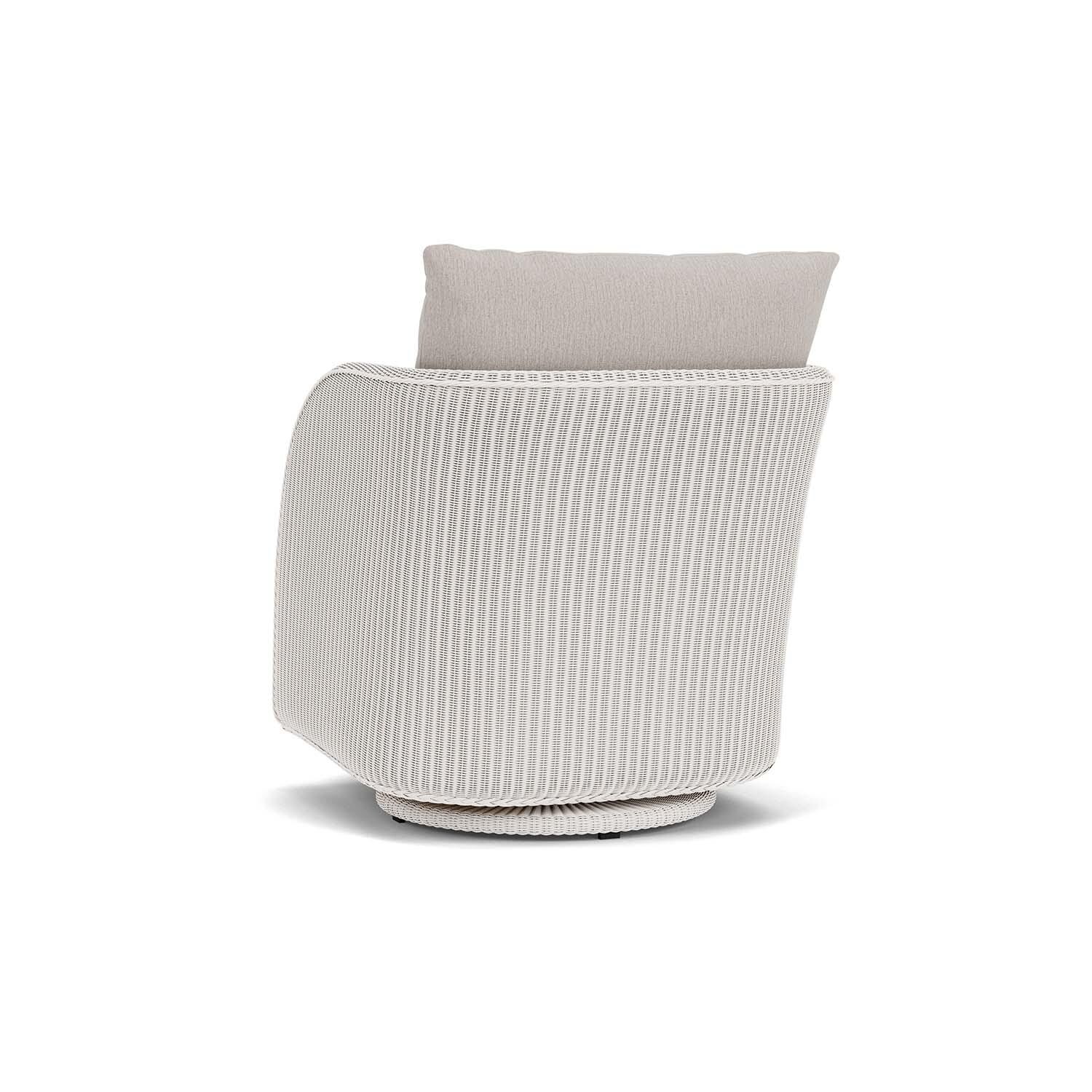 Lloyd Flanders Essence Swivel Glider Lounge Chair W/Remy Cloud Fabric - White Finish - Back Left thumbnail