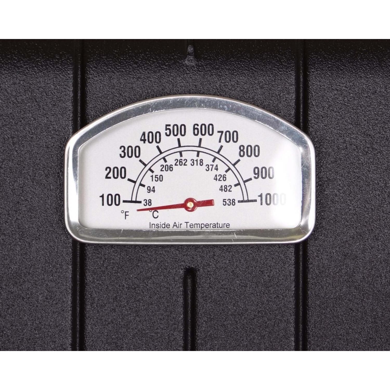 Broilmaster P4-XFN Premium Gas Grill On Black Cart - Analog Heat Indicator - Detail thumbnail