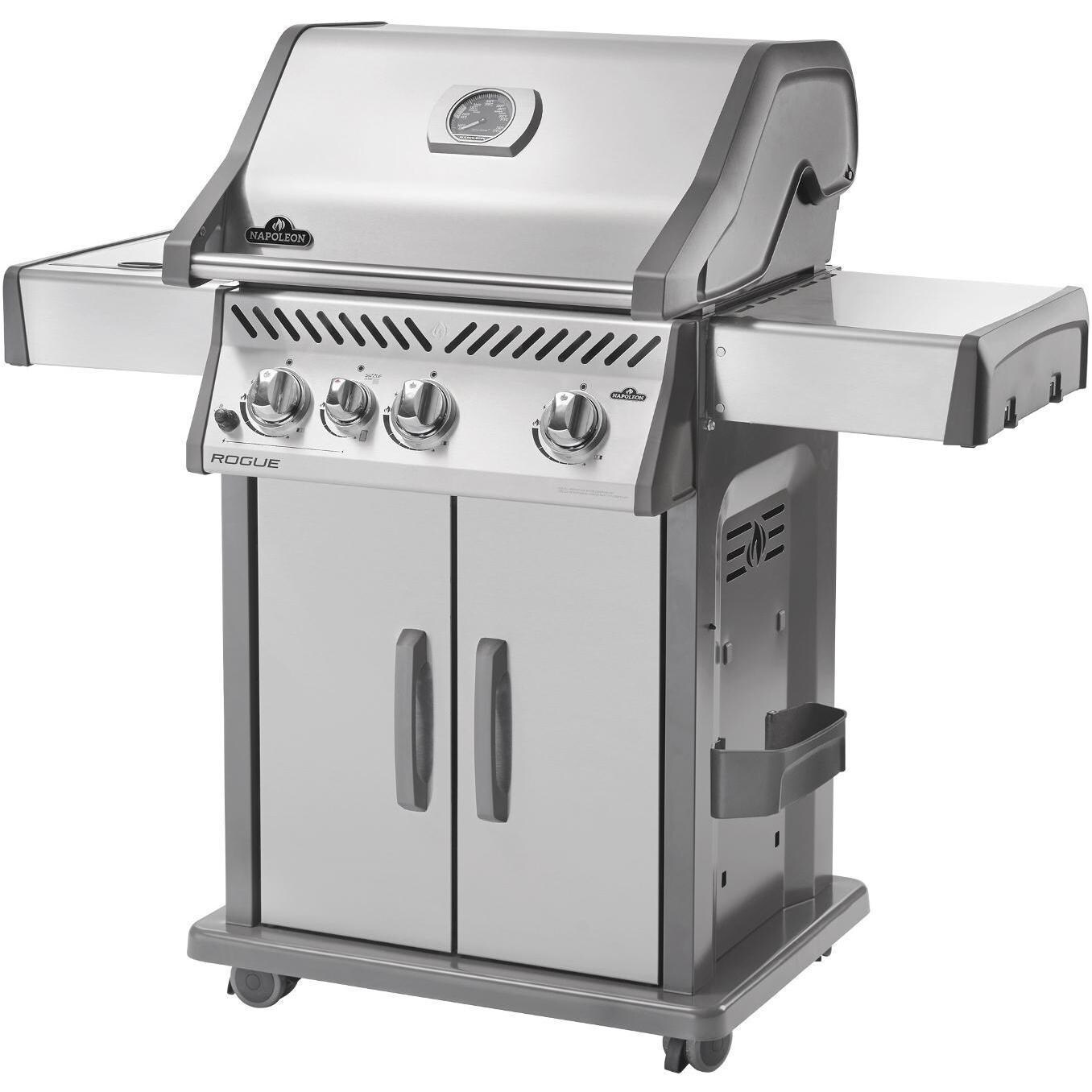 Napoleon Rogue 425 Propane Gas Grill With Infrared Side Burner - Angled View thumbnail