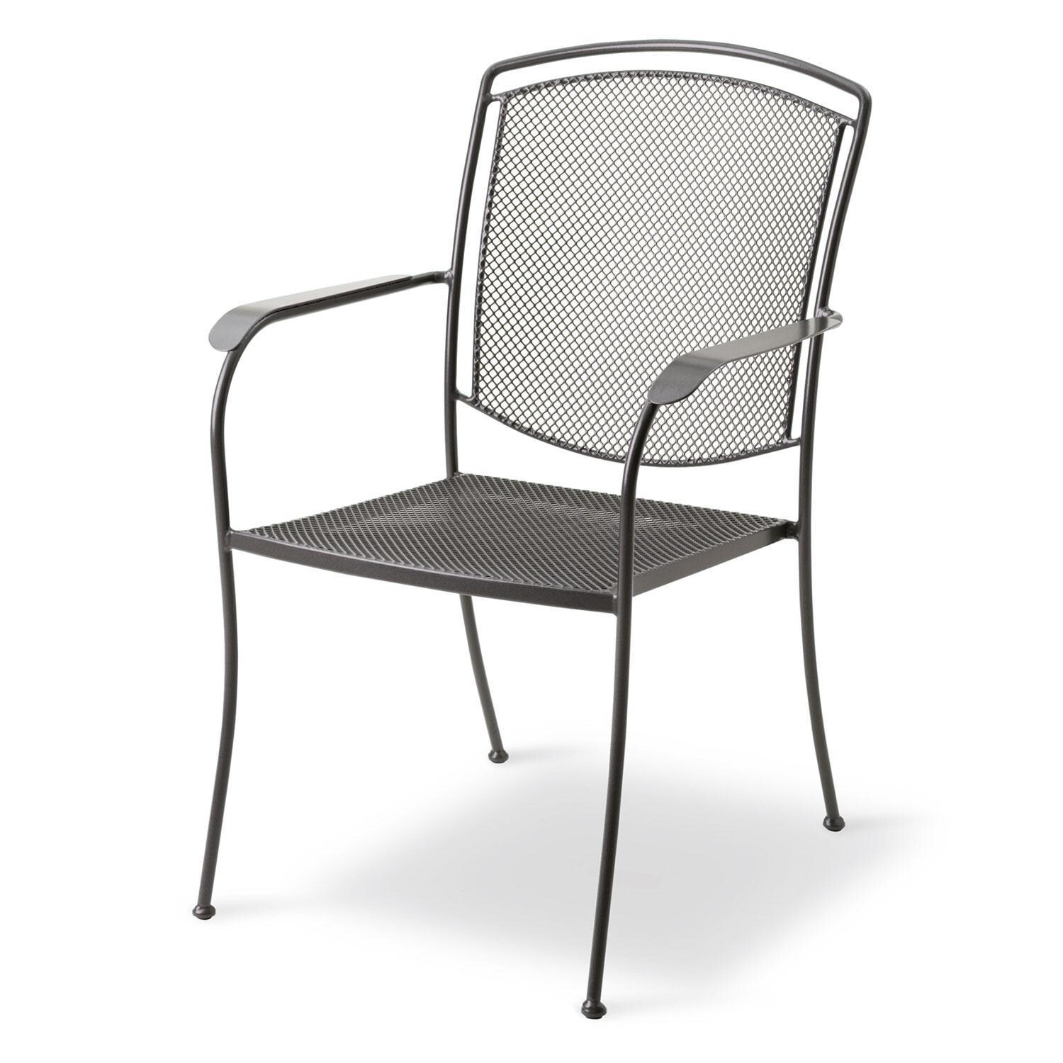 Henley 6 Pc Steel Dining Arm Chair Set in Gray By KETTLER