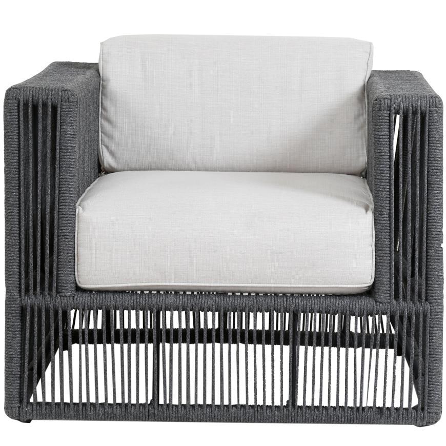 Milano Woven Rope Club Chair in Charcoal/Echo Ash by Sunset West
