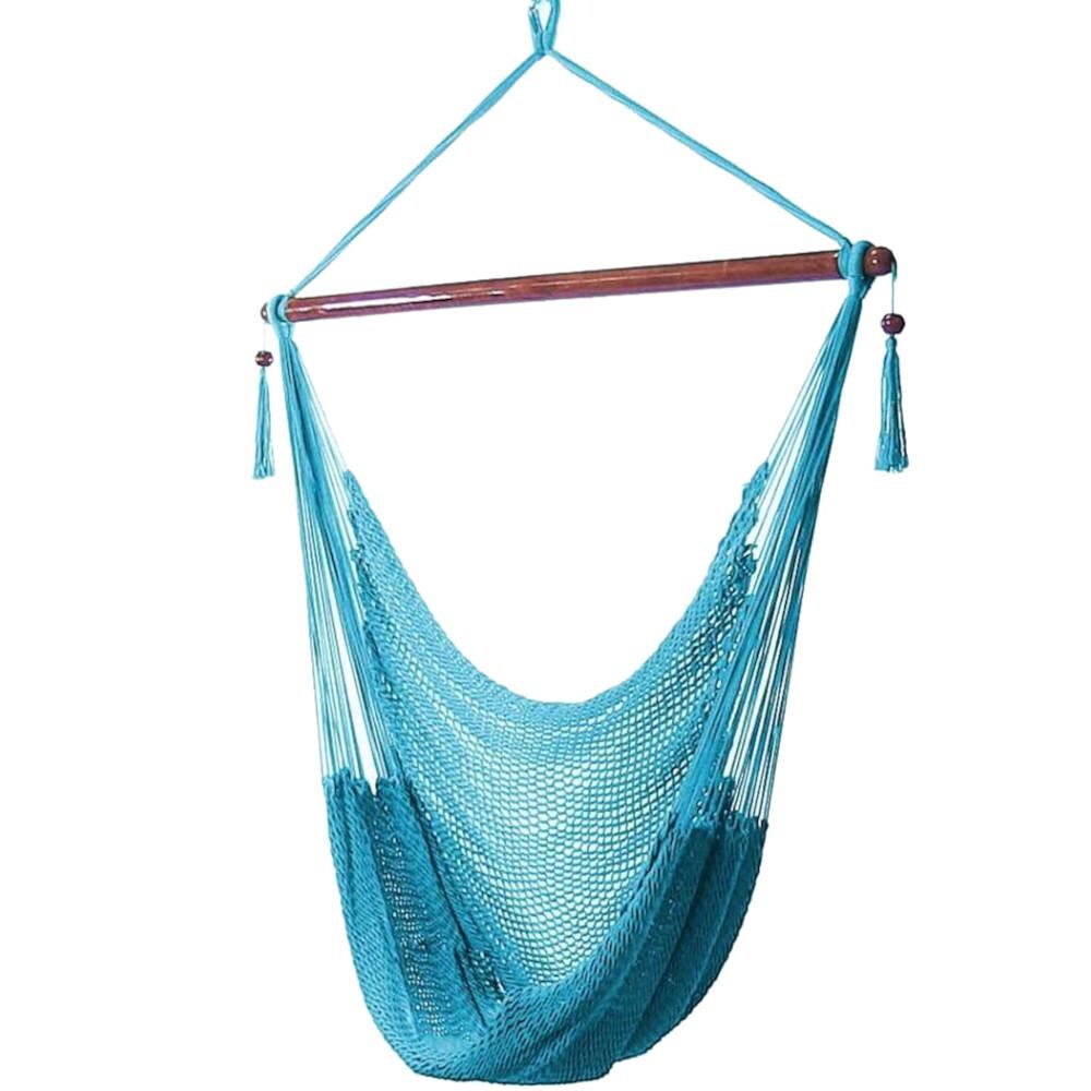 Sunnydaze Decor Extra Large Hanging Caribbean Hammock Chair - Sky Blue - LY-CHC-SB image