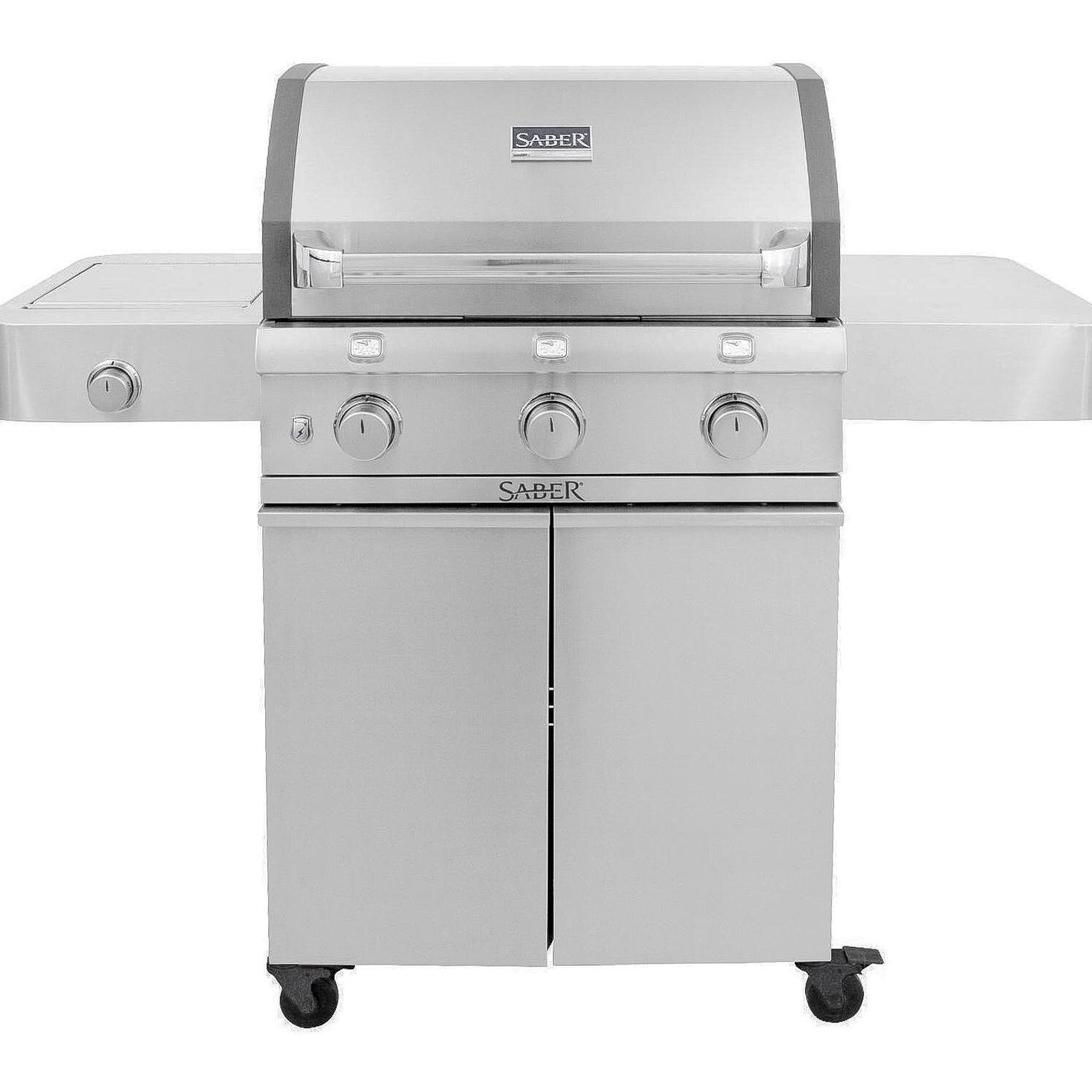 Saber Deluxe R50CC0317 Stainless 500 32-Inch 3-Burner Infrared Propane Gas Grill With Side Burner thumbnail